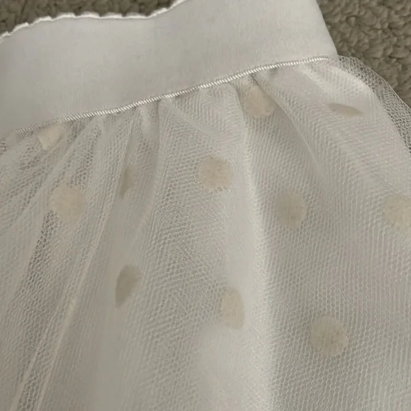 White Tulle Skirt with Polka Dots - Picture 4 of 8